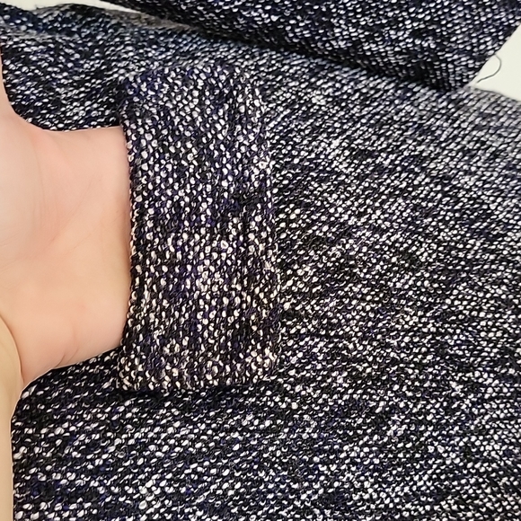 NWT BCBGeneration Black, Purple & White Tweed Wool Pea Coat Size: S - Picture 7 of 15